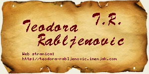 Teodora Rabljenović vizit kartica